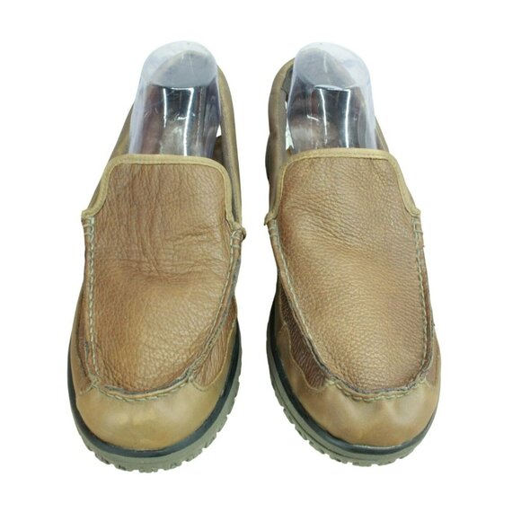 LL Bean All Week Brown Leather Shearling Lined Moccasin Slippers Size 11 M - Picture 5 of 9